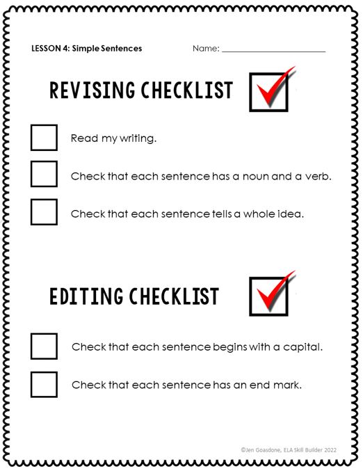 Complete Sentences 5 Authentic Activities ELA Skill Builder