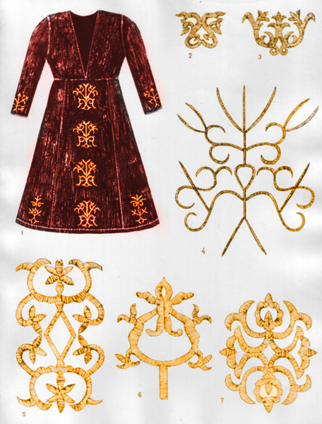 Осетинский женский национальный костюм рисунок