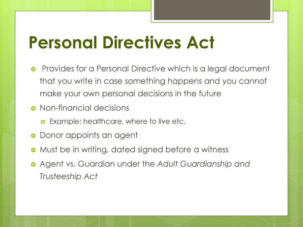 Personal Directive Elder Advocates Of Alberta Society
