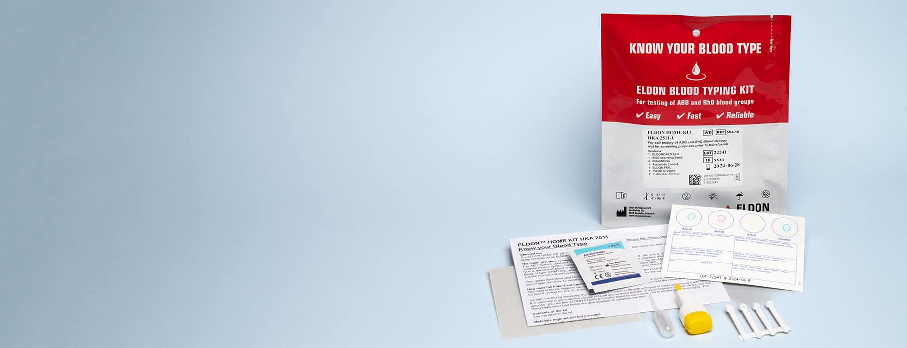 EldonCard® Blood Typing Kit Combat Medical Systems, Blood Type Test Kit