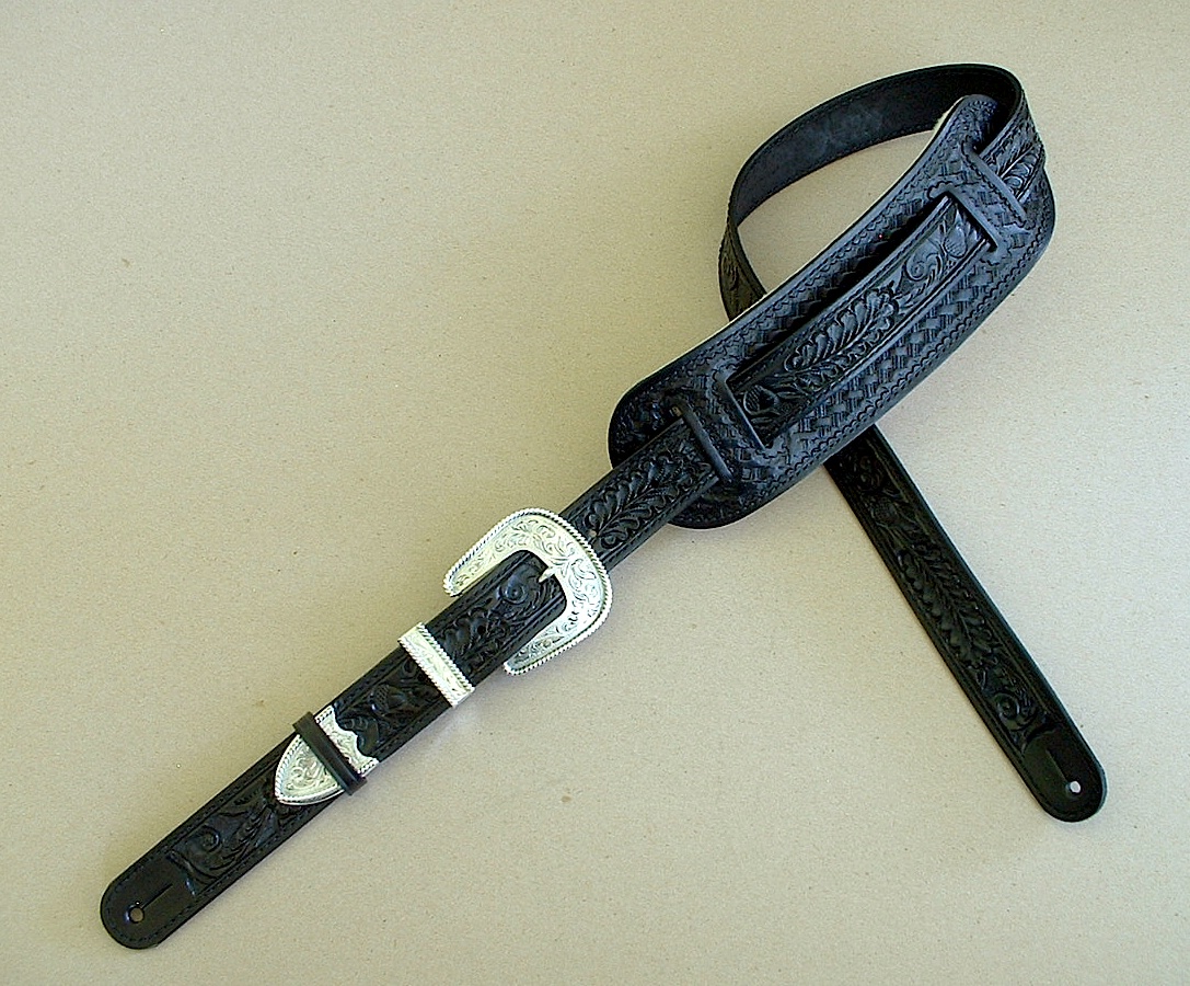 Original Model HandTooled Leather Guitar Strap « El Dorado Leather