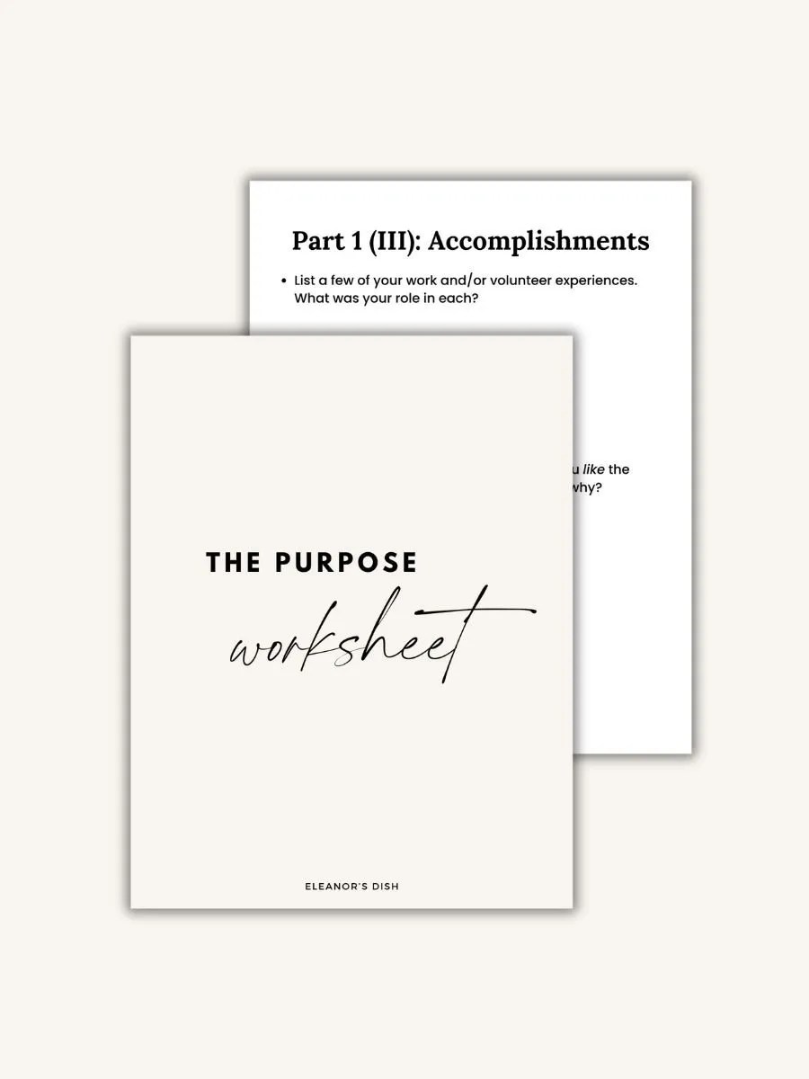 Find Your Purpose Worksheet