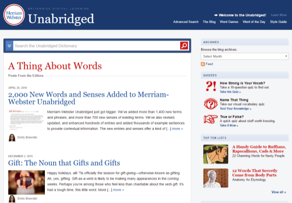 MerriamWebster Unabridged Britannica Digital Learning