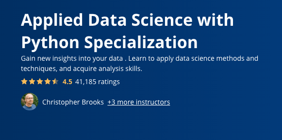 Applied Data Science with Python Specialization Learn Online Free