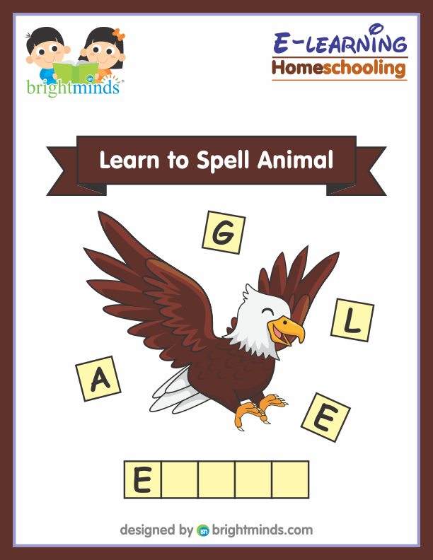 Learn to Spell Animal Bright Minds eLearning Platform