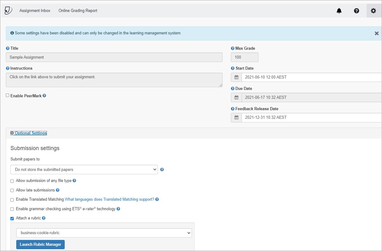 Edit a Turnitin assignment eLearning University of Queensland