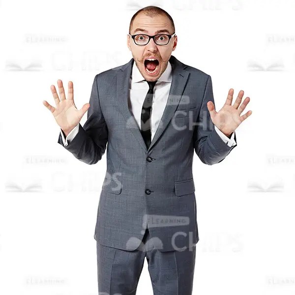 Shocked Young Man Throwing Hands Up Cutout Photo eLearningchips