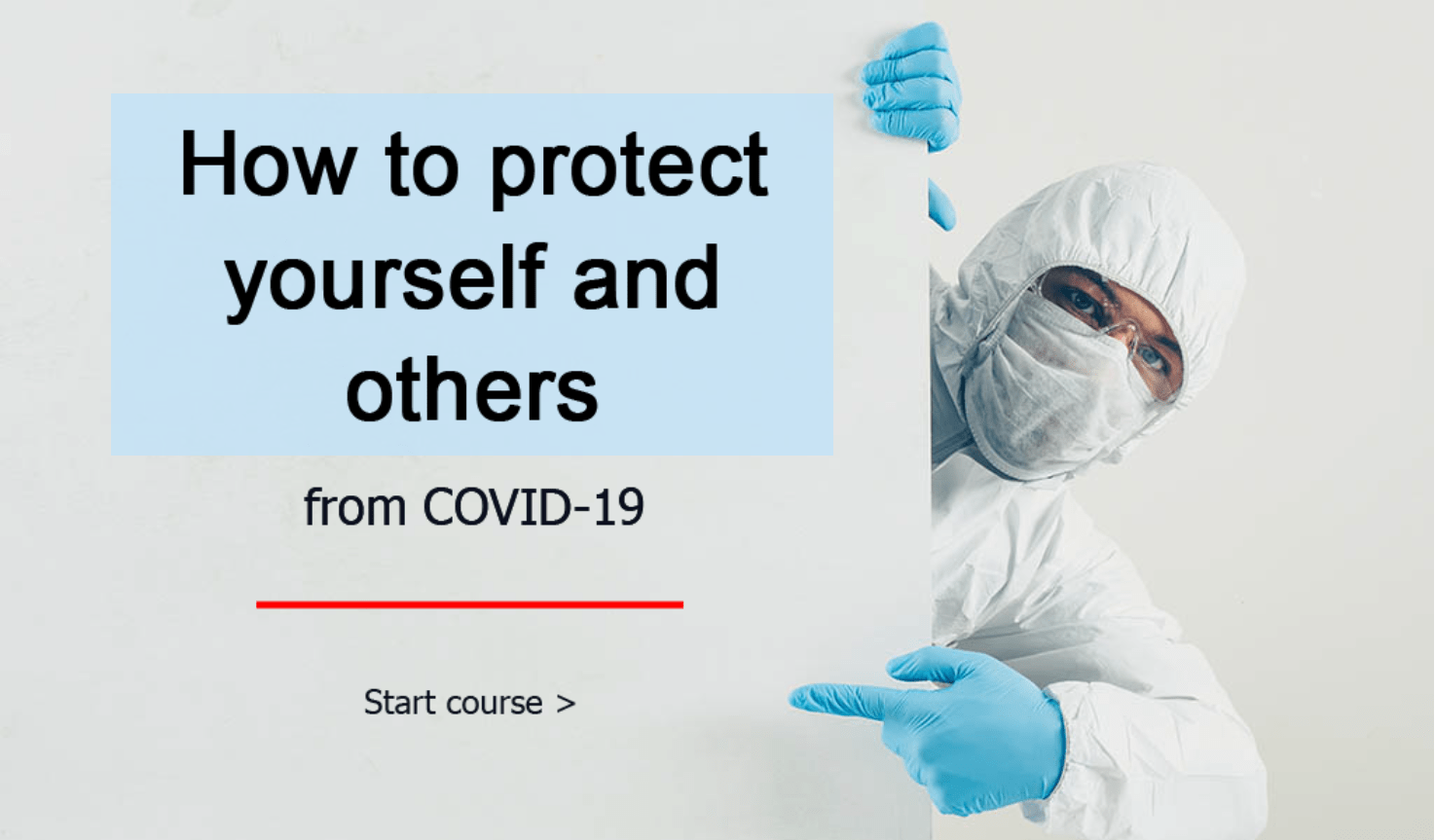 Protect yourself from COVID19 eLearning