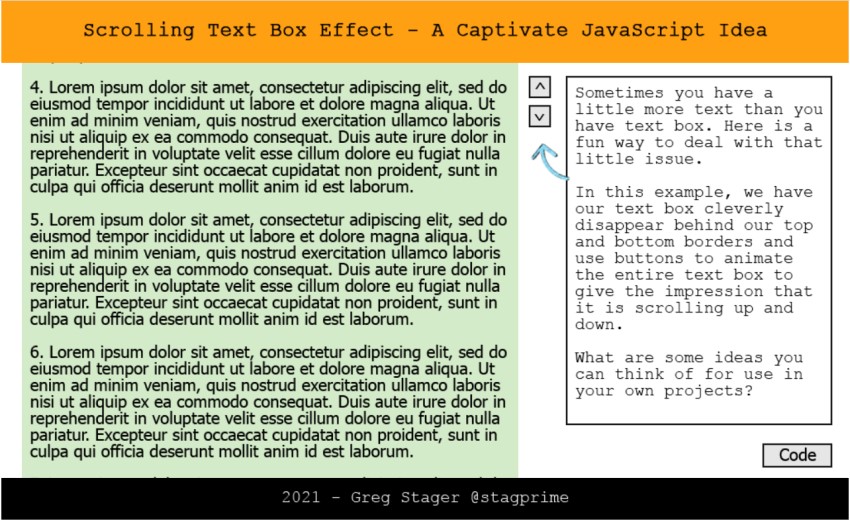 Scrolling Text Box Effect JavaScript Idea Series eLearning