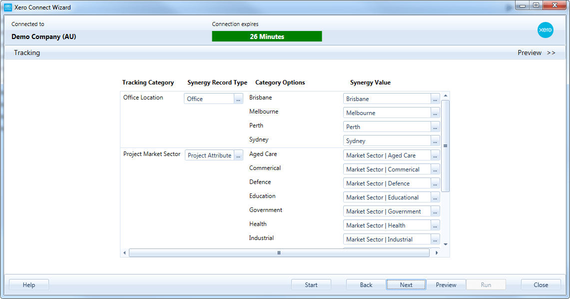 Xero Tracking Categories