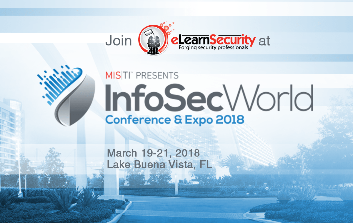 We're a proud Sponsor of InfoSec World 2018! eLearnSecurity