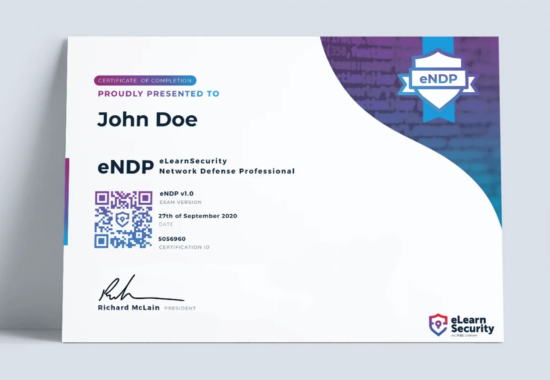 eNDP Certification eLearnSecurity