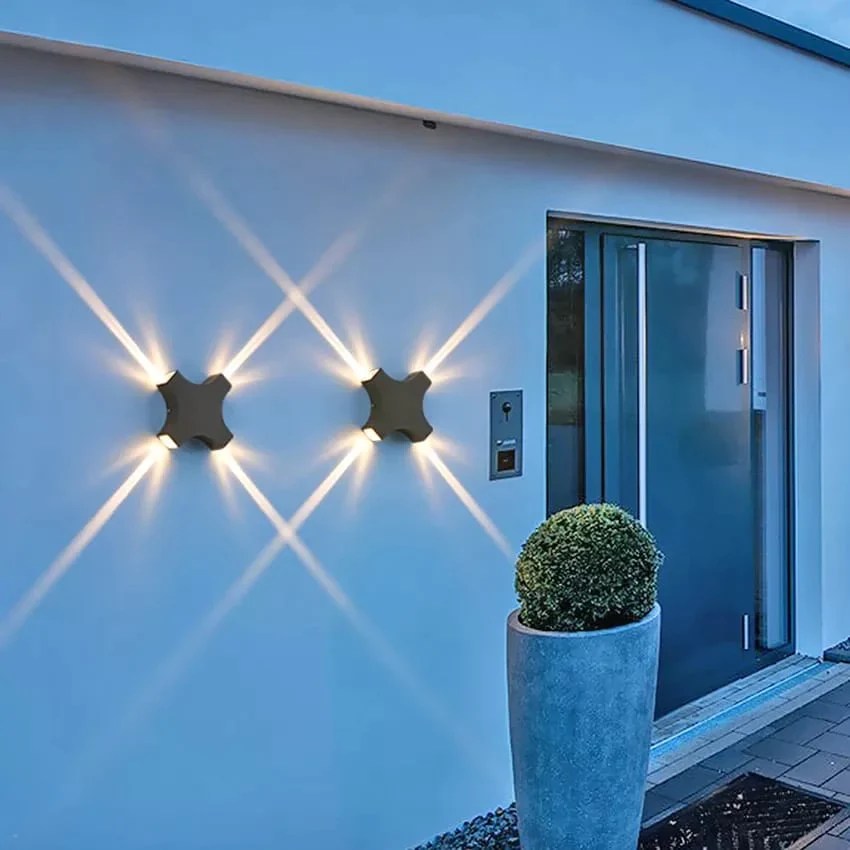Modern Cross Shape Waterproof Outdoor Wall Light Electra Lights