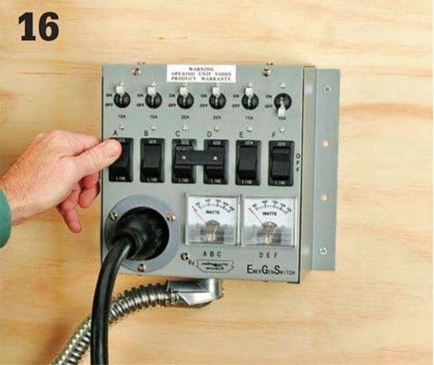 How to install a manual transfer switch for a backup system in 16 steps