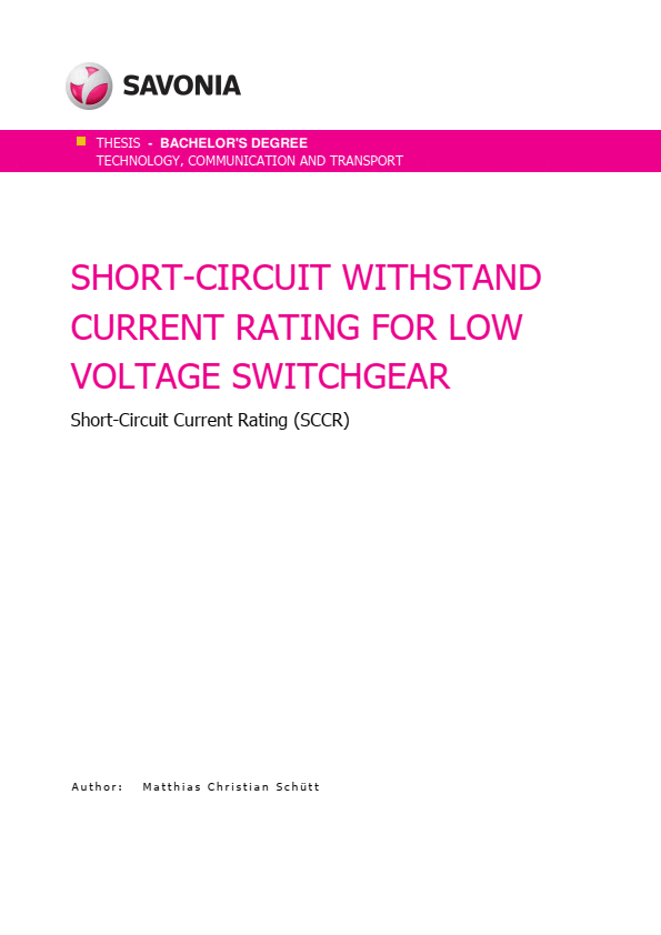 Calculation of shortcircuit withstand current rating for low voltage