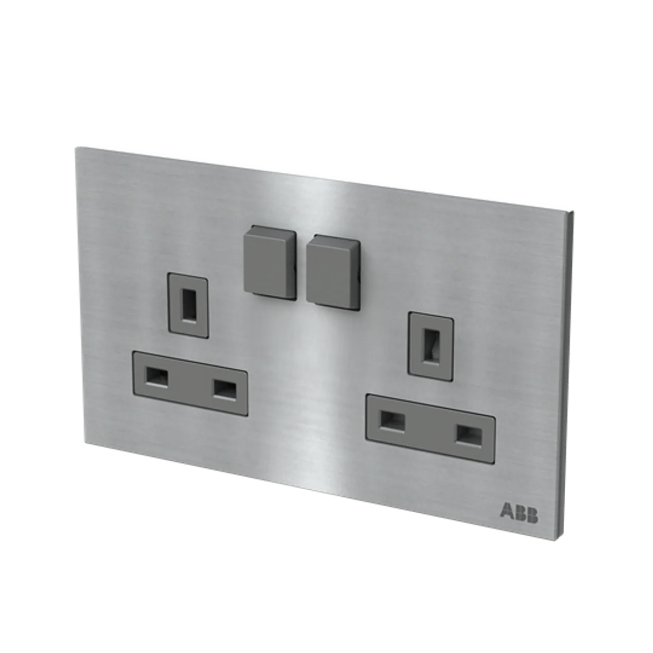 ABB Millenium Stainless Steel Double Switch Socket (2G 13A)