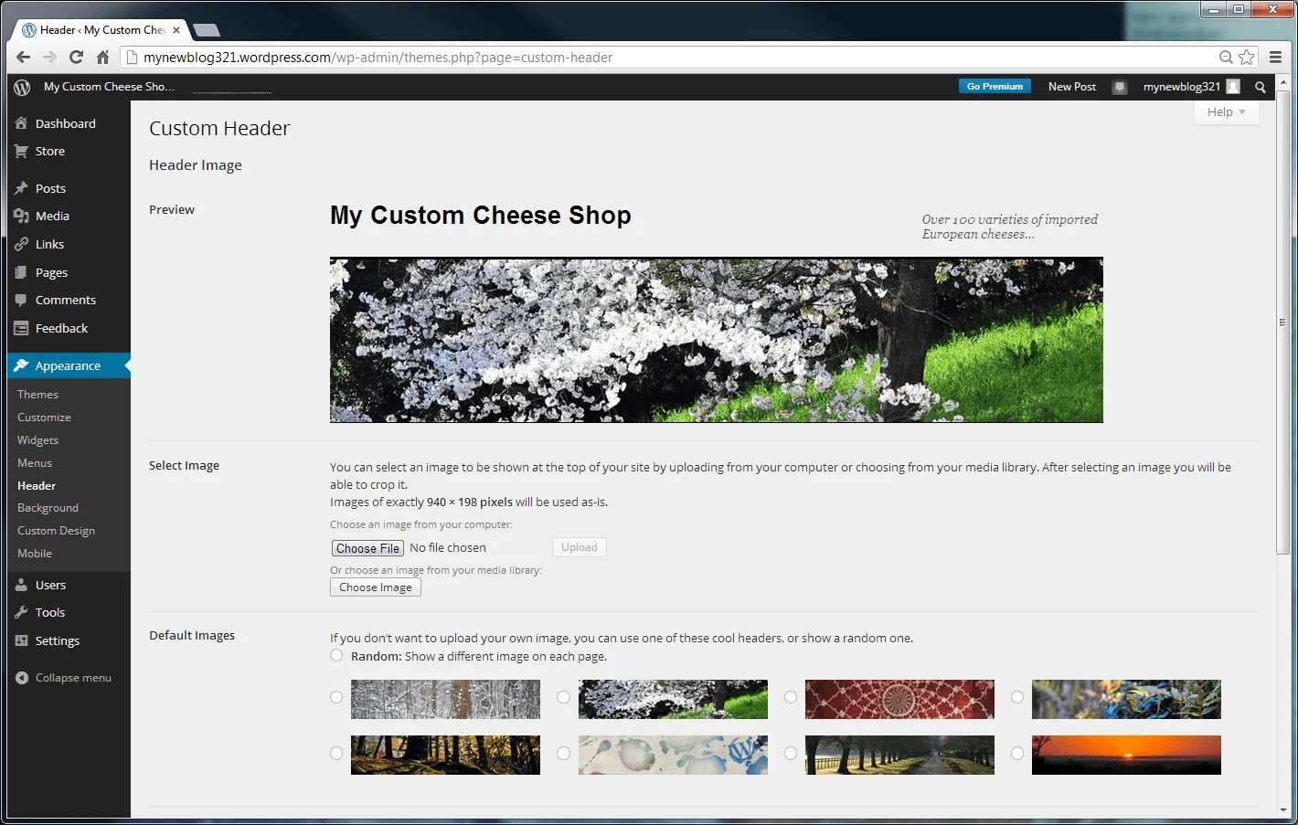 wordpress custom header Electrical A2Z