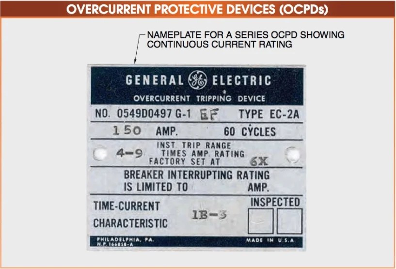 Circuit Breaker Ratings and Specifications Circuit Breaker Nameplate