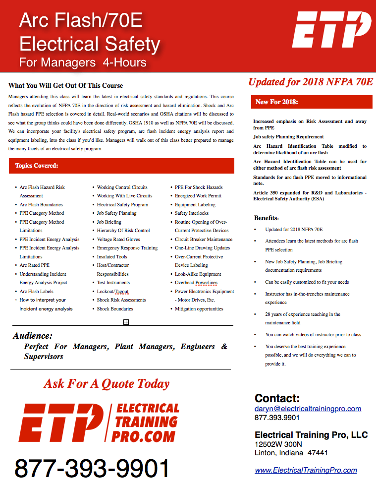 Electrical Safety For Managers