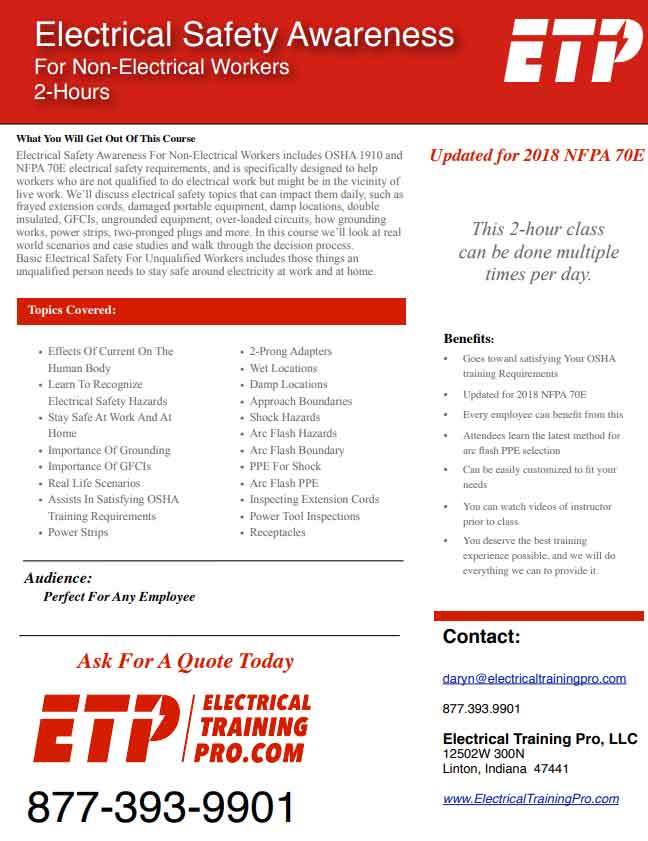 Electrical Safety For Unqualified Workers NFPA 70E OSHA