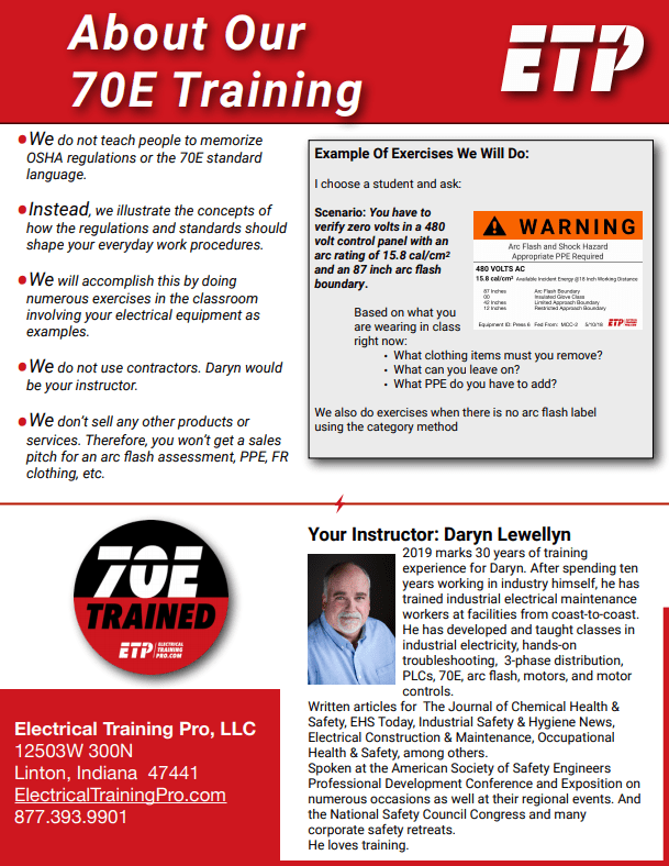 Electrical Safety For Qualified Workers NFPA 70E Arc Flash Training