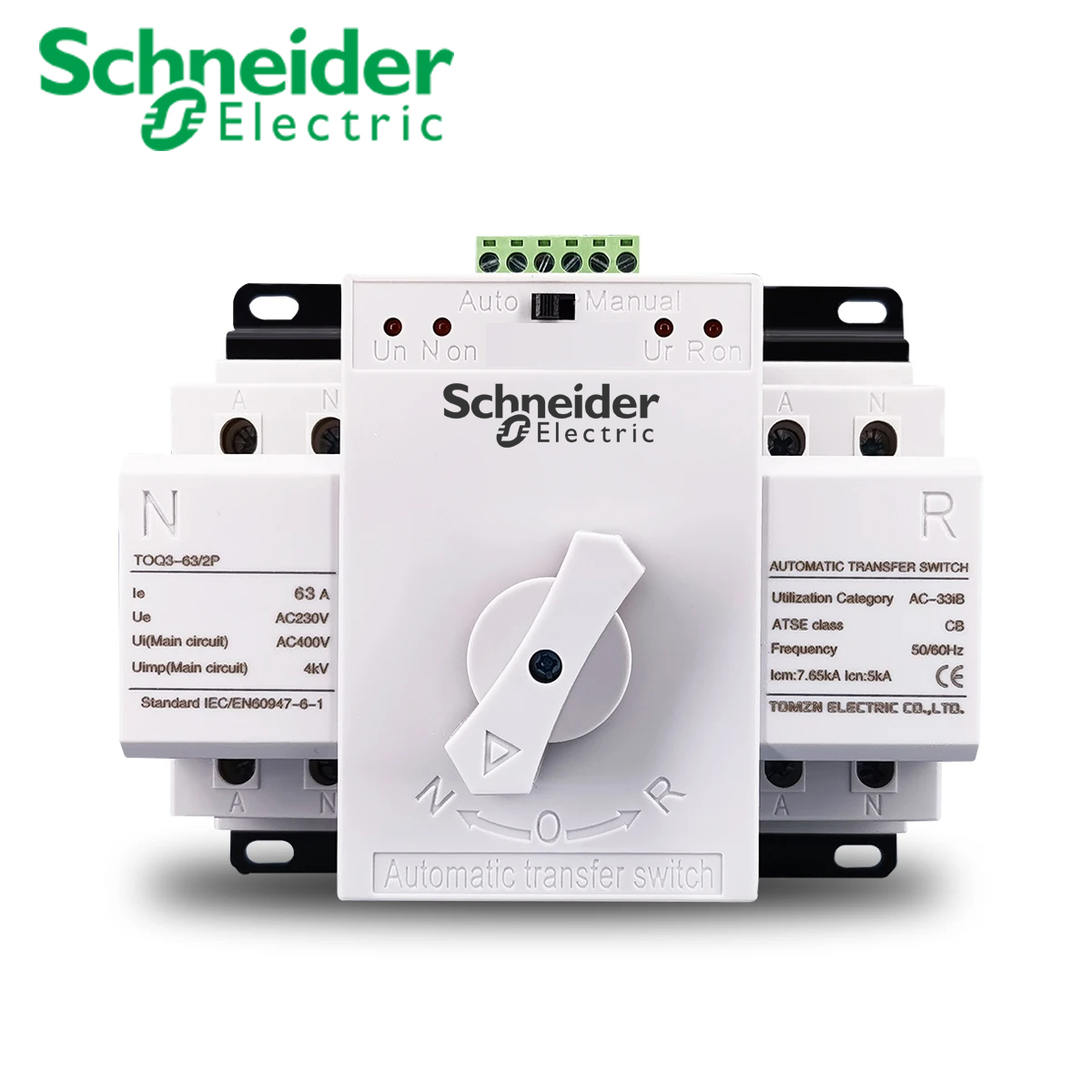 Schneider 2P 100A MCB type Dual Power Automatic transfer switch ATS