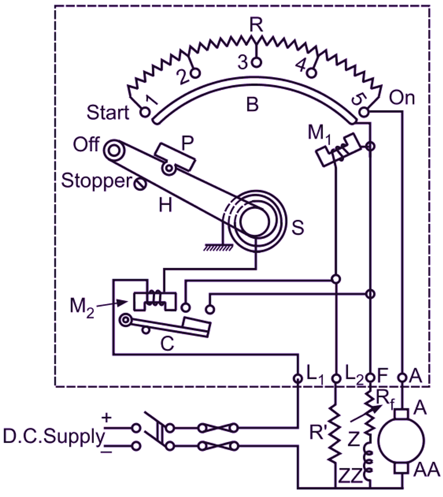 4 Point Dc Motor Starter Circuit Diagram