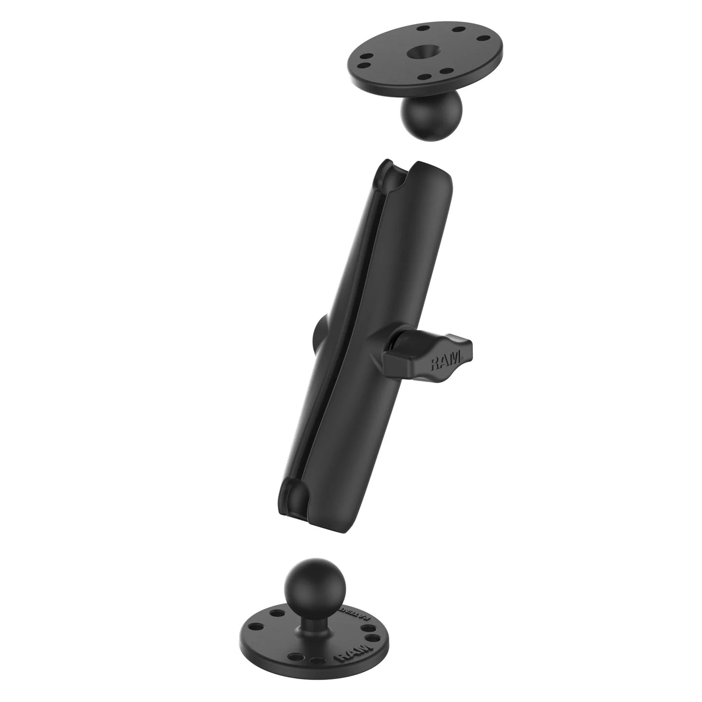 RAM® Double BBall Long Arm with Two Round Plates (RAMB101UC