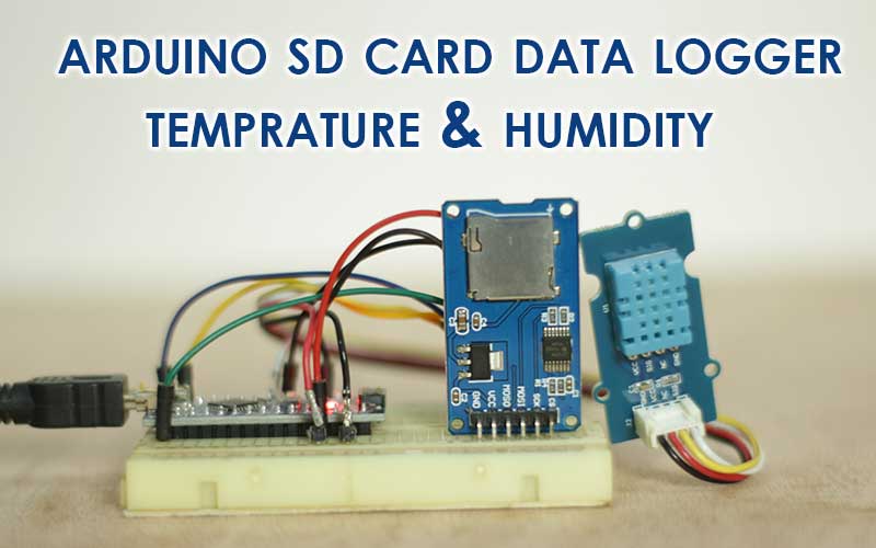 Arduino+DHT11+SD card module temperature humidity data logger