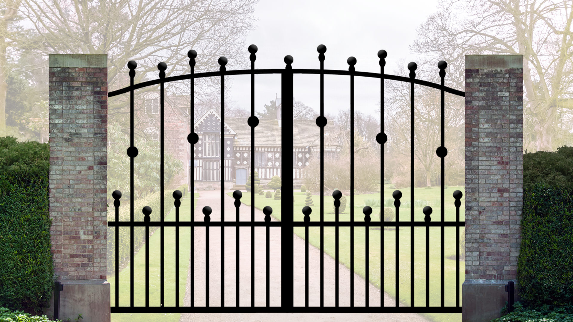 Overstrand Wrough Iron Electric driveway automation gates Electric