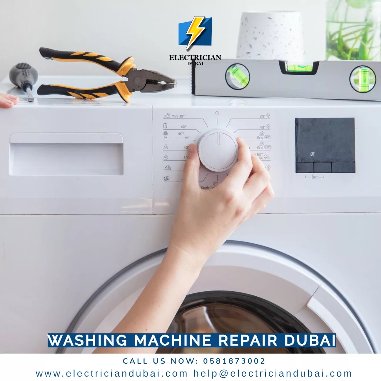 Washing Machine Repair Dubai 0581873002 Electrician Dubai كهربائي دبي