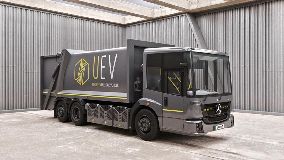 Charged EVs Lunaz’s upcycled electric garbage truck features