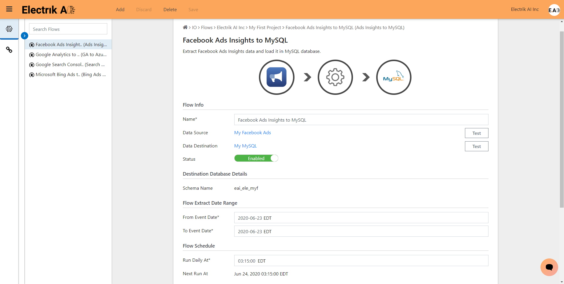 How to Export Facebook Ads Data Electrik.AI