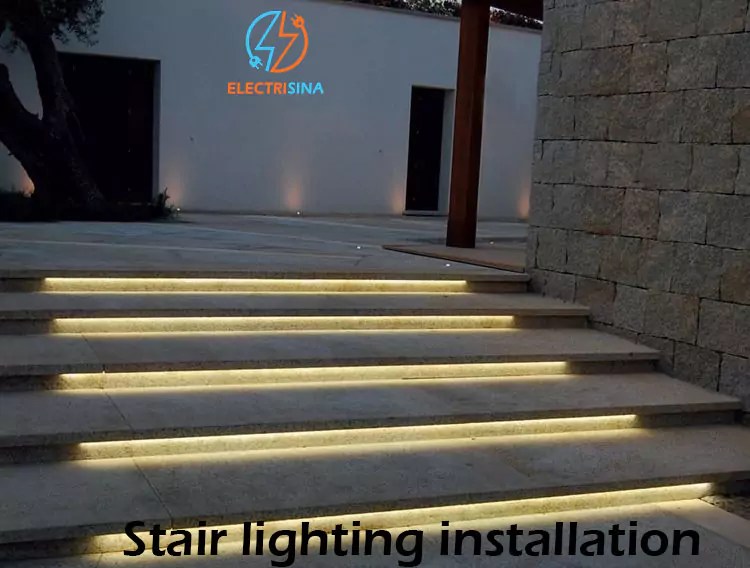 Stair light installation Electrisina Pty Ltd electrical services Phone 0455554422