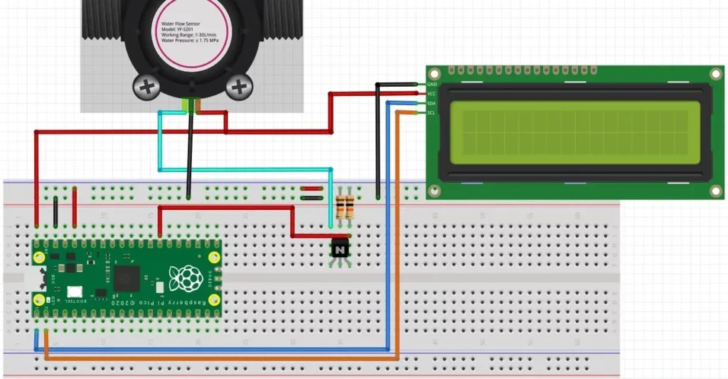 Raspberry Pi Pico With Flow Sensor MicroPython Example