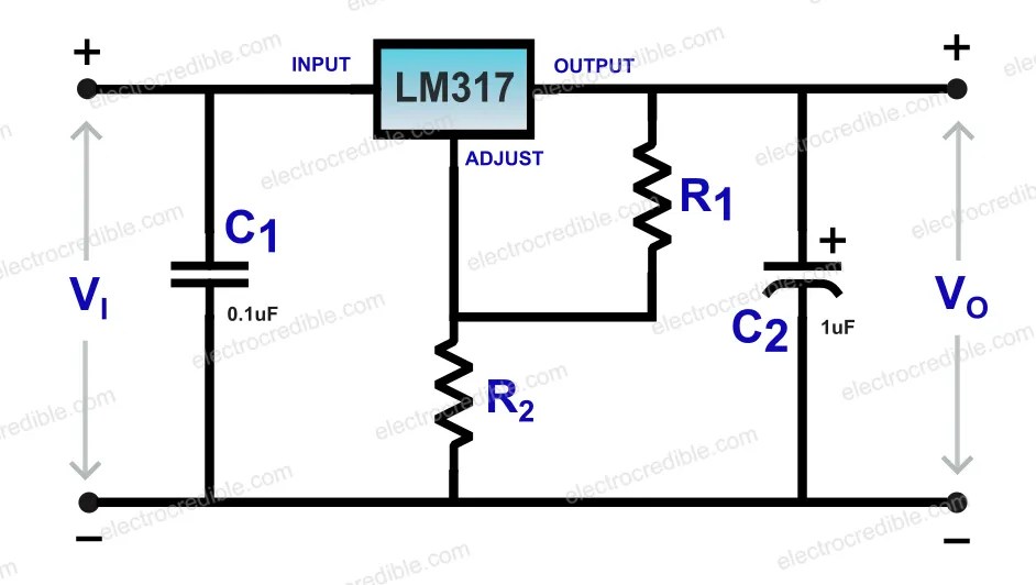 LM317 IC Pinout, Specifications, Circuits and Applications
