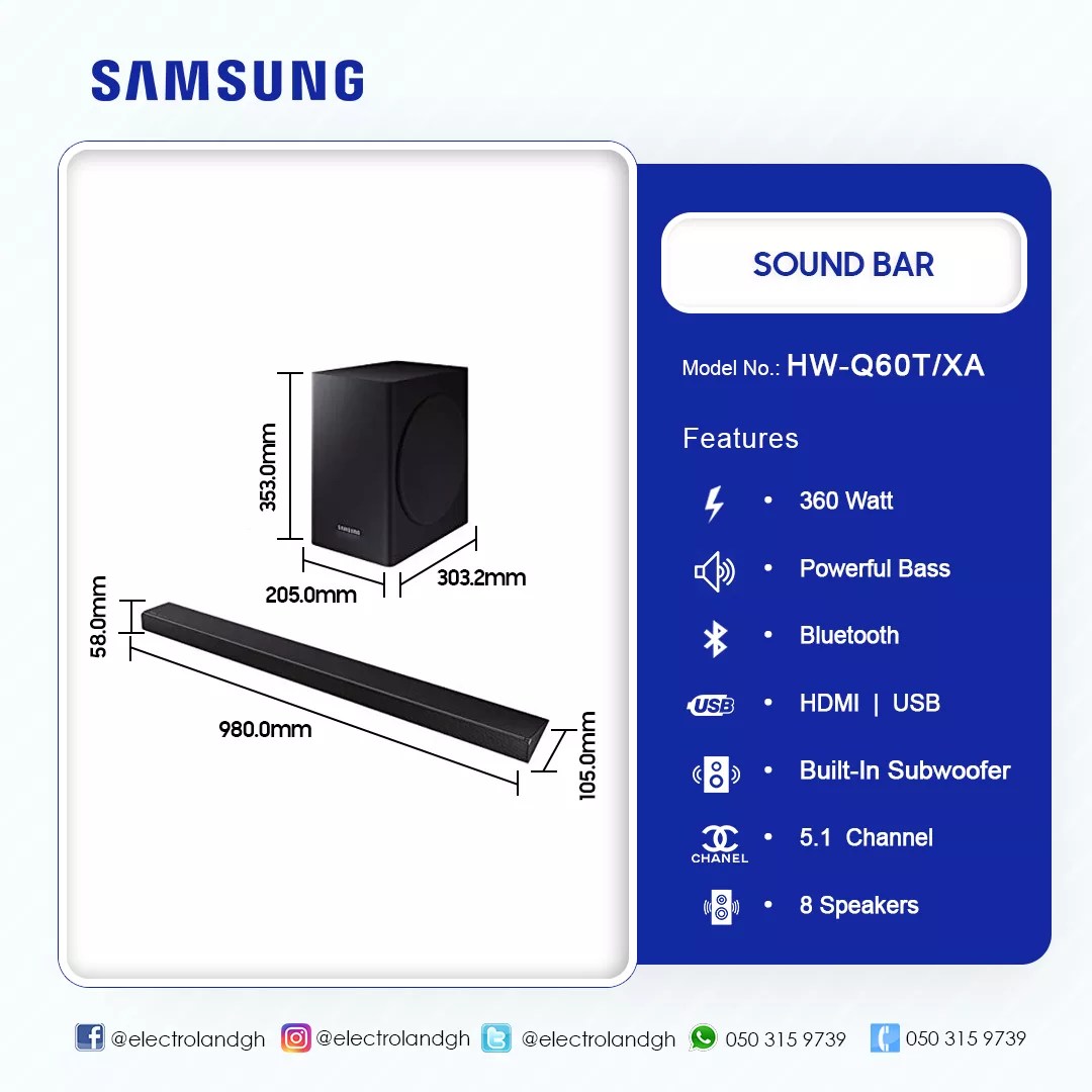 SAMSUNG-3.1-INCHE-200-WATT-SOUNDBAR-HW-B450 - Electroland
