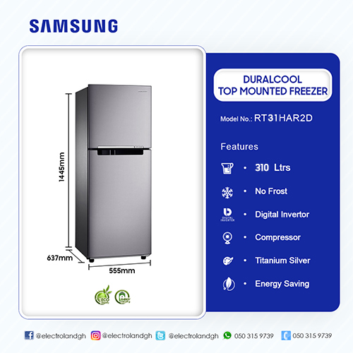 SAMSUNG 310 LTR DURACOOL TOP MOUNT FRIDGE RT31HAR4DSA Electroland