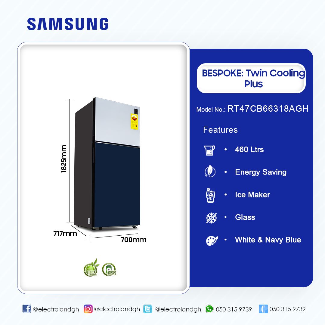 SAMSUNG 460L BESPOKE TWIN COOLING PLUS REFRIGERATOR RT47CB66318AGH