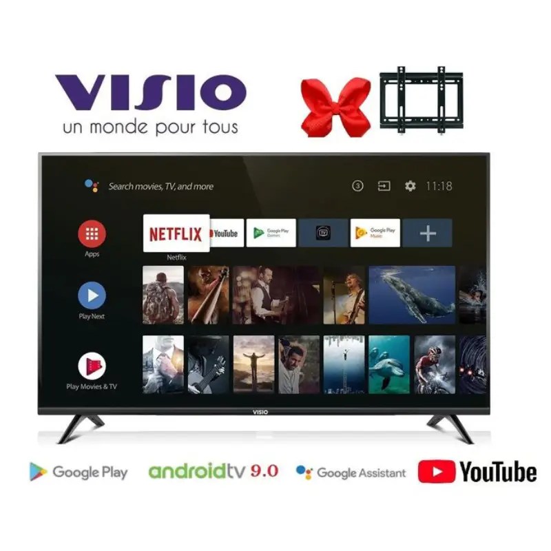VISIO SMART TV "32"ANDROID Rapide HD +RÉCEPTEUR ET TNT