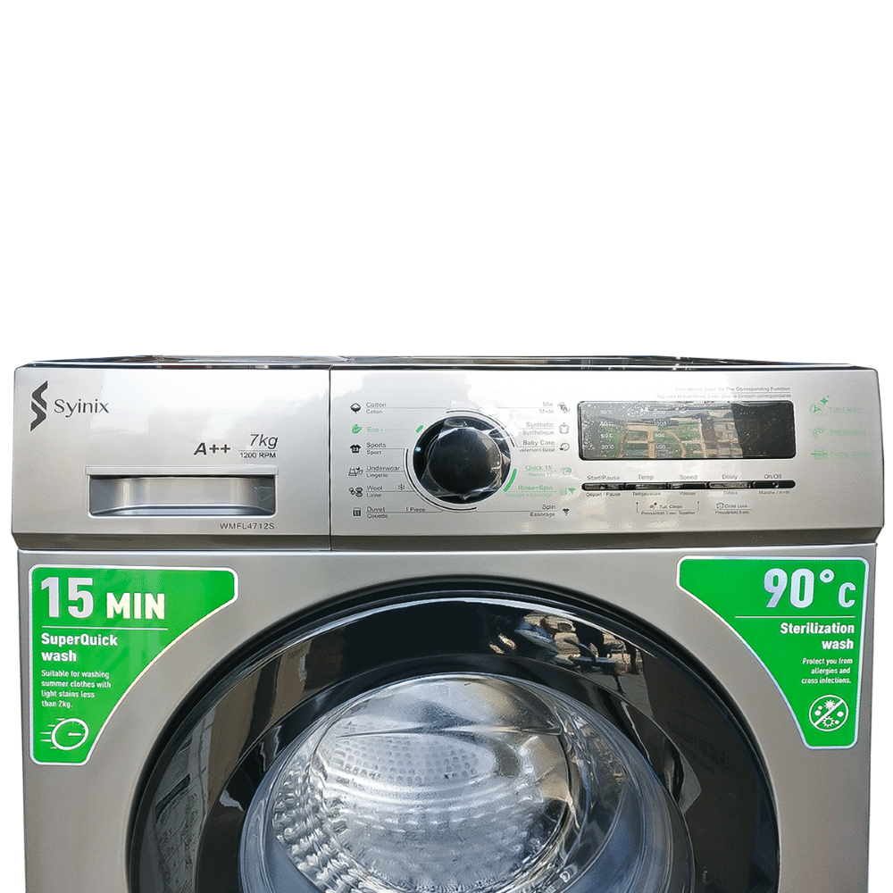 Syinix 4812S 8Kg Front Load Fully Automatic Washing Machine (Silver