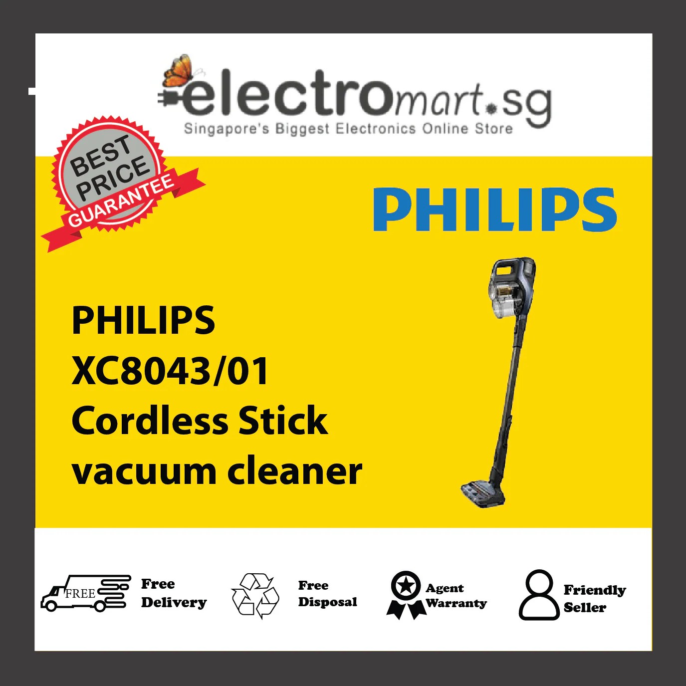 PHILIPS XC8043/01 Cordless Stick vacuum cleaner