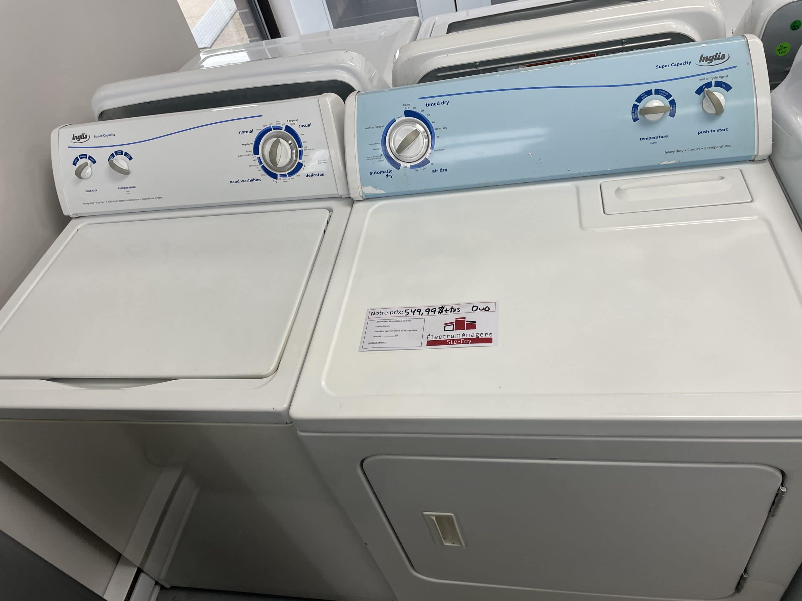 Duo laveuse sécheuse Inglis (1520) Électroménagers SteFoy