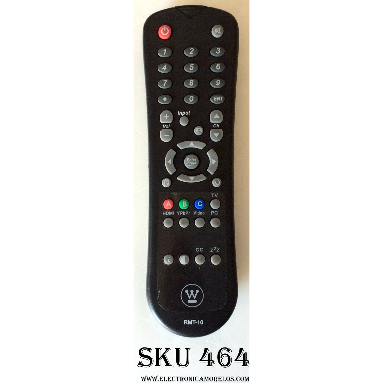 CONTROL PARA TV / WESTINGHOUSE RMT10 / 0903A000562 / PARTE SUSTITUTA