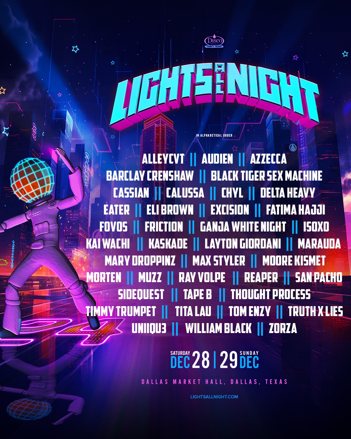 Festival Lights All Night Dallas, Tex. tickets and lineup on Dec 28