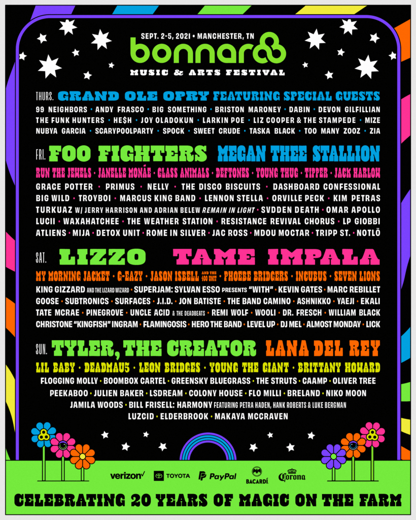 Bonnaroo reveals 2021 lineup, tickets on sale now Electronic Midwest