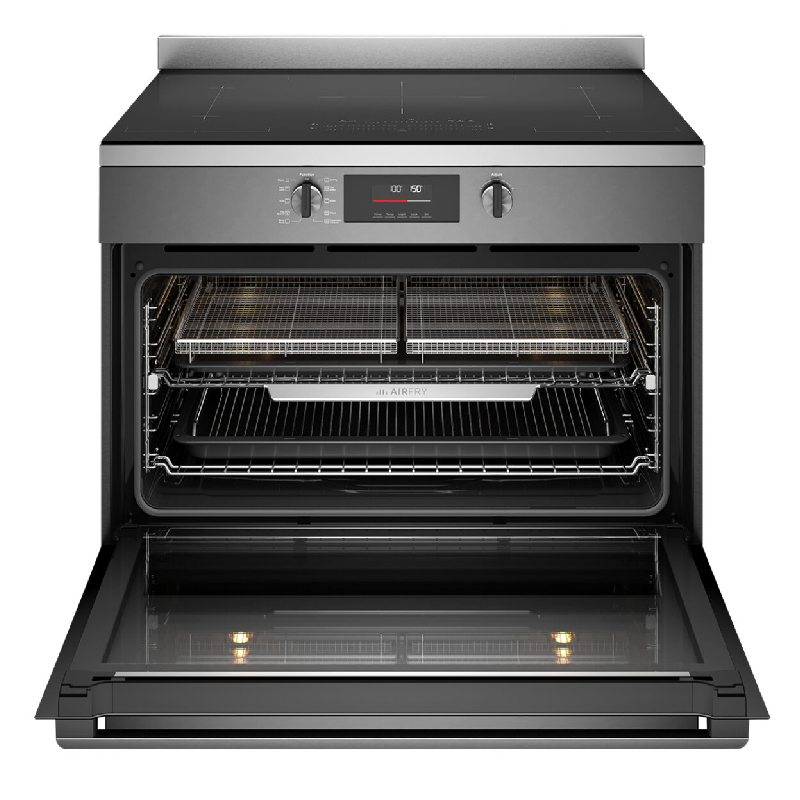 Westinghouse 90cm Induction Pyrolytic Freestanding Cooker with SteamBake Dark Stainless Steel