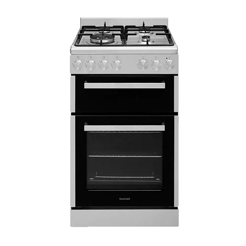 Euromaid 54cm Freestanding Gas Oven With Gas Cooktop, Stainless Steel