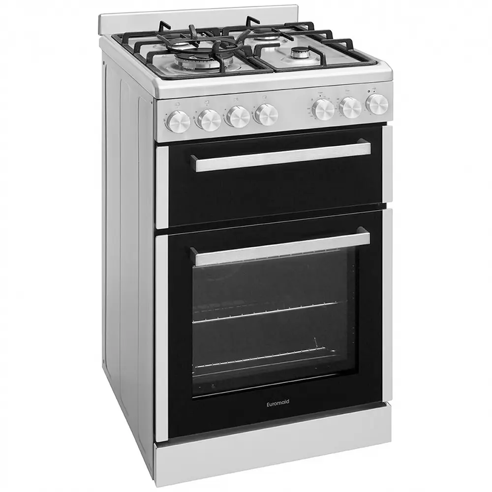 Euromaid 54cm Freestanding Gas Oven With Gas Cooktop, Stainless Steel