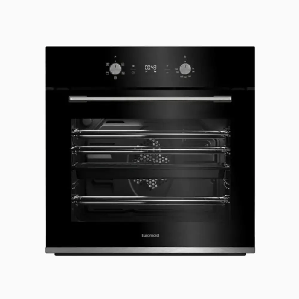 Euromaid Eclipse 600mm Fan Forced Oven with Digital Timer Black EKD5B